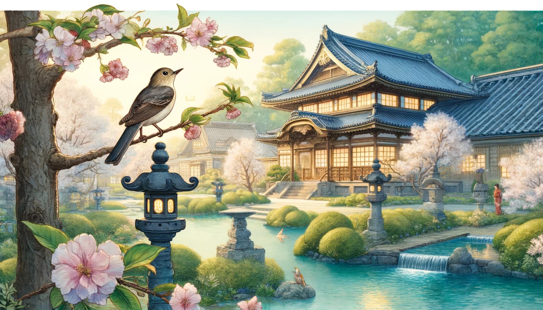 Kyoto temple at sunset